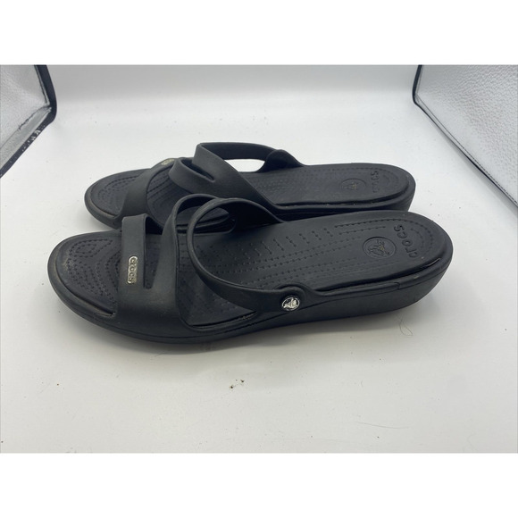 Crocs Women’s Sandals Size 10 Black - Picture 3 of 7